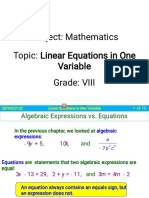 1 - CBSE - VIII - Math - Linear Equations in One Variable