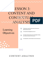 LESSON 3 Content and Contextual Analysis