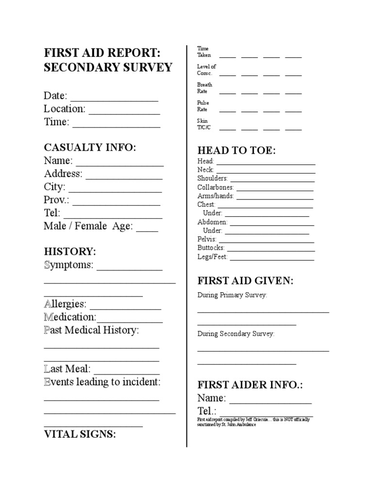 First Aid Report PDF