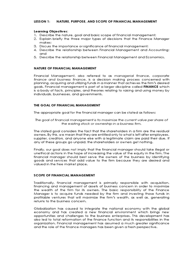 lesson-1-nature-purpose-and-scope-of-financial-management-learning