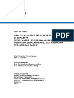 Analisis Kualitas Pelayanan Rusunawa Sby (Gunungsari, Siwalan, Penjaringan)