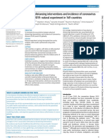 Physical Distancing Interventions and Incidence of Coronavirus Disease 2019: Natural Experiment in 149 Countries