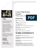 Laxmi Dilip Kamla Punjabi: Work Experience
