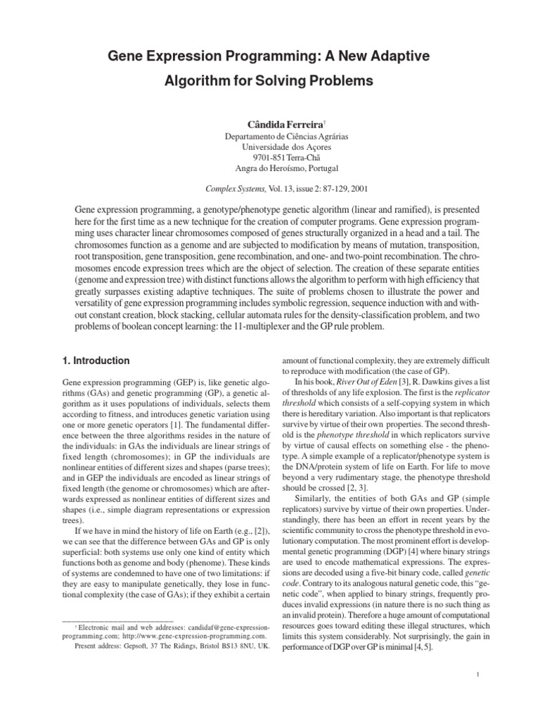 Gene Expression Programming - Ferreira | PDF