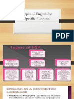 Types of English For Specific Purposes