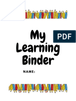 My Learning Binder: Name