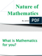 Nature of Mathematics: By: Janice A. Hernandez