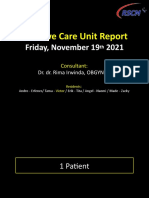 Intensive Care Unit Report: Friday, November 19 2021