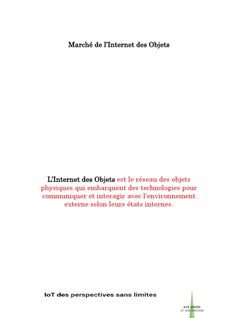 Marché et enjeux de l'Internet des Objets | PDF | Internet des objets ...