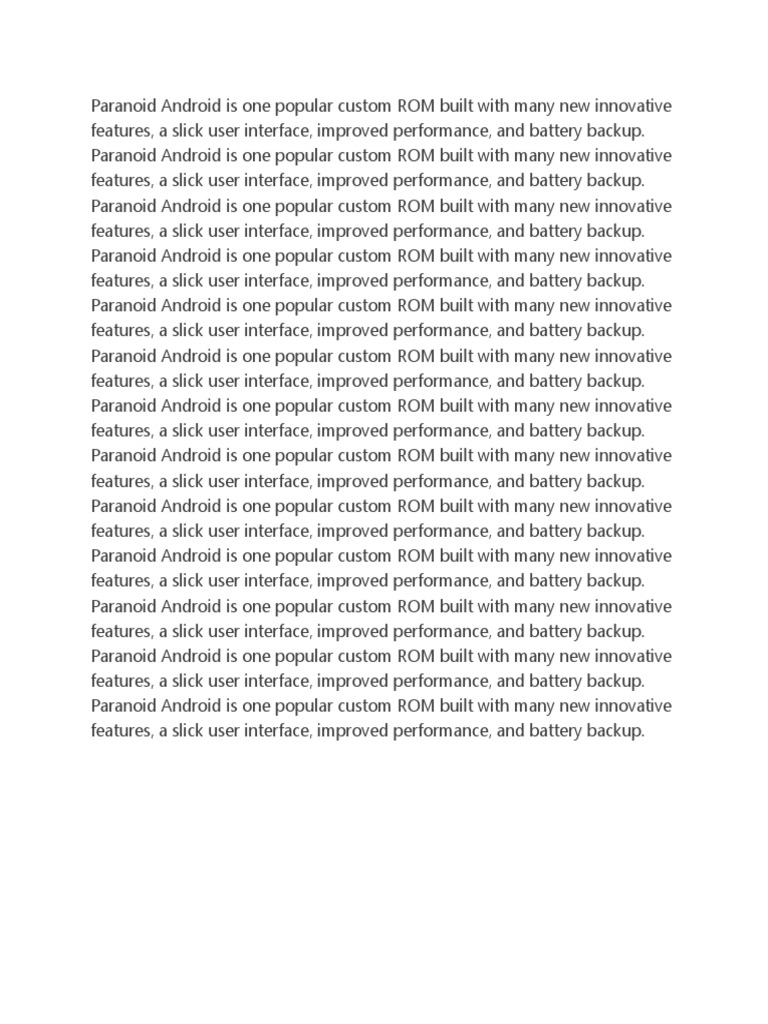 Paranoid Android Custom ROM Features | PDF
