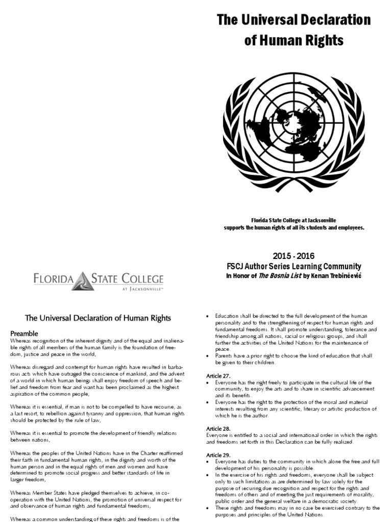 The Universal Declaration of Human Right | PDF | Dignity | Human Rights