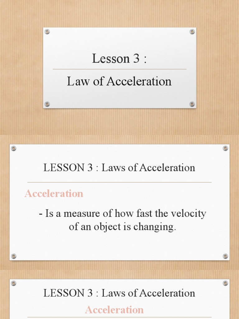 Understanding the Law of Acceleration | PDF | Acceleration | Newton's ...