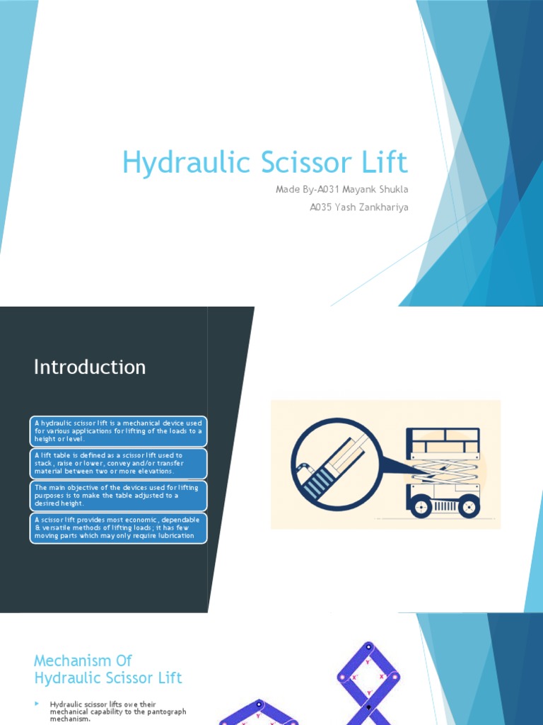 A031 & A035 - Hydraulic Scissor Lift | PDF | Elevator | Warehouse