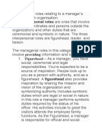 Roles of a manager as figurehead, leader and liaison
