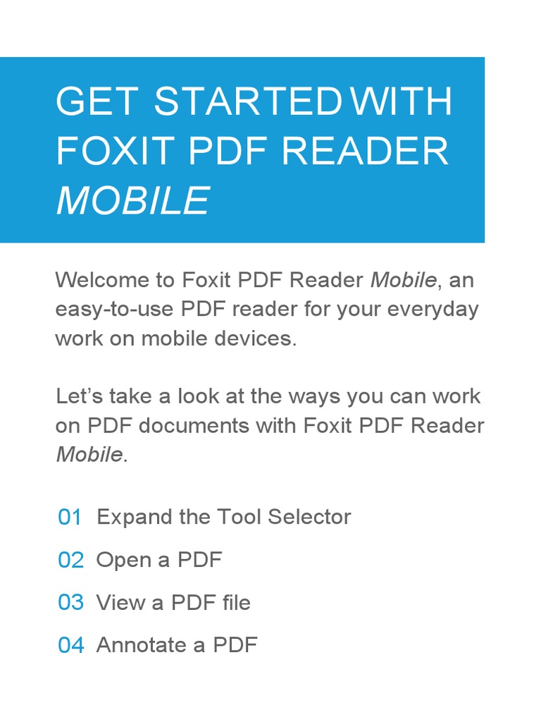 Get Started With Foxit PDF Reader Mobile PDF