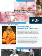 On The Occasion of Gurupournima Pujya Swamiji Dayanad Saraswati