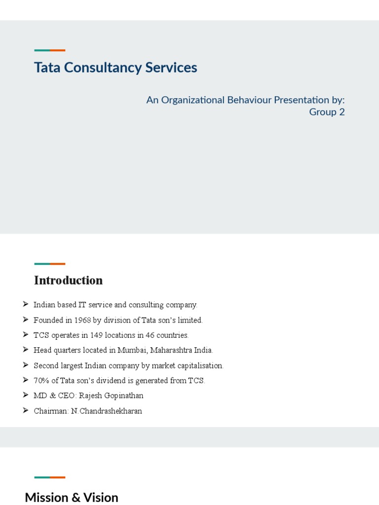 Tata Consultancy Services: An Organizational Behaviour Presentation By ...