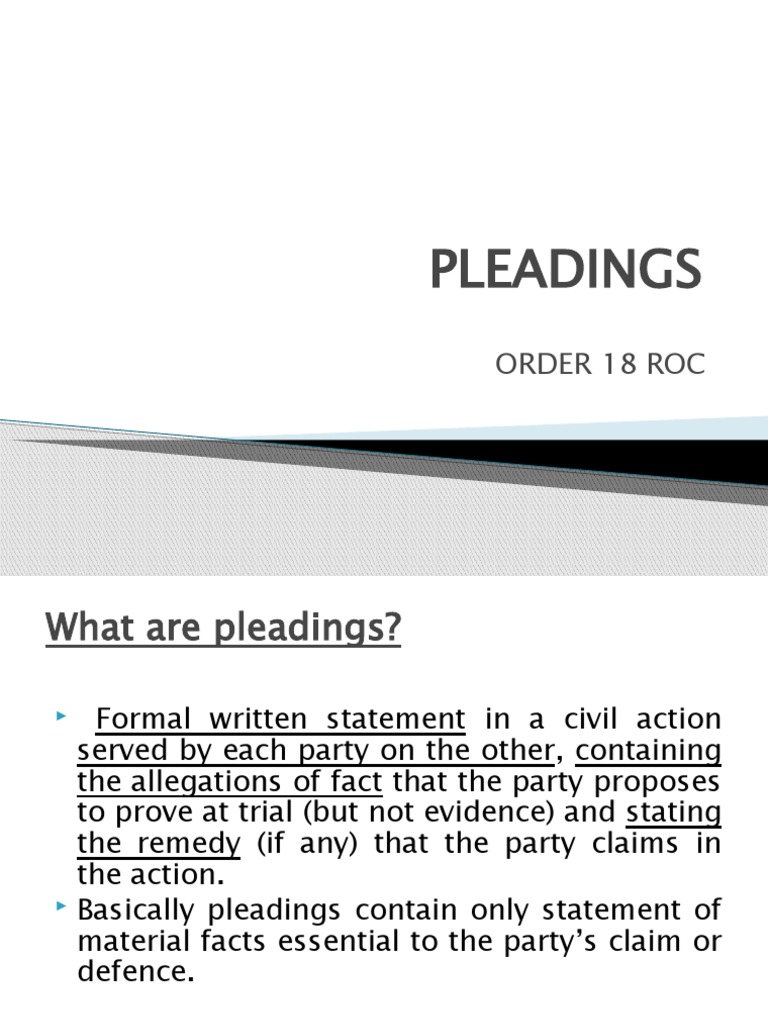 Understanding Civil Pleadings Basics | PDF | Pleading | Cause Of Action