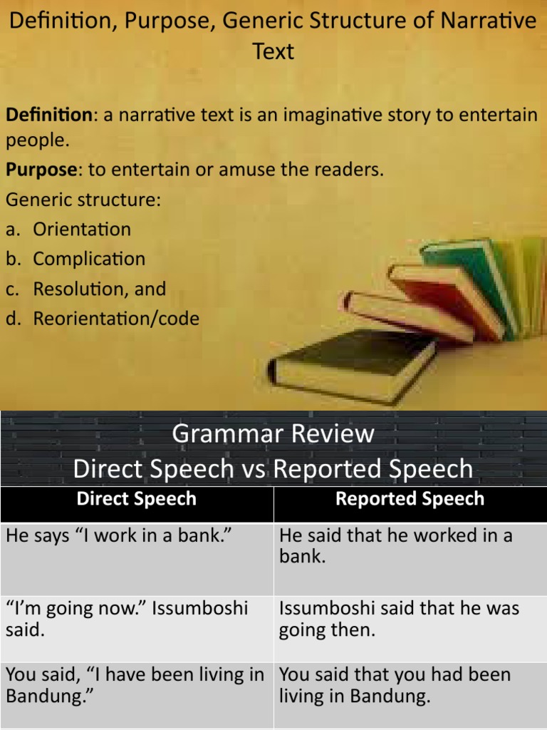 Definition, Purpose, Generic Structure of Narrative PDF