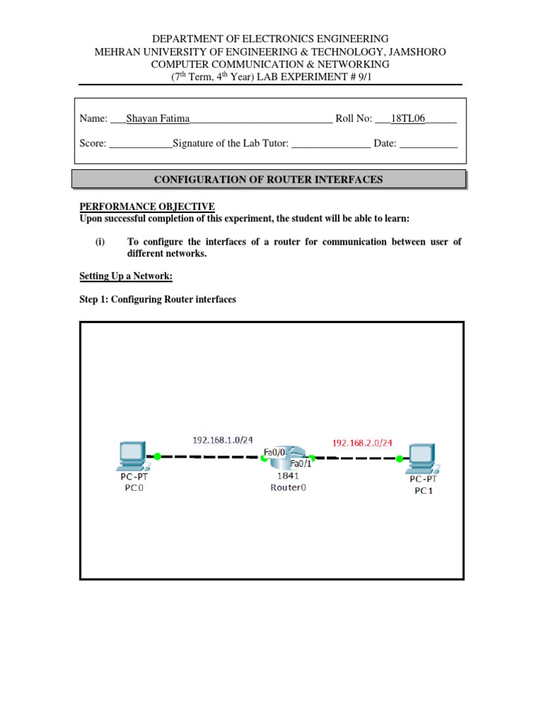 Configuring Enterprise Router Interfaces | PDF | Computer Network ...