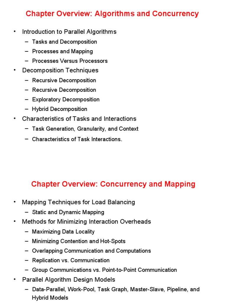 Chapter Overview: Algorithms and Concurrency: - Introduction To ...