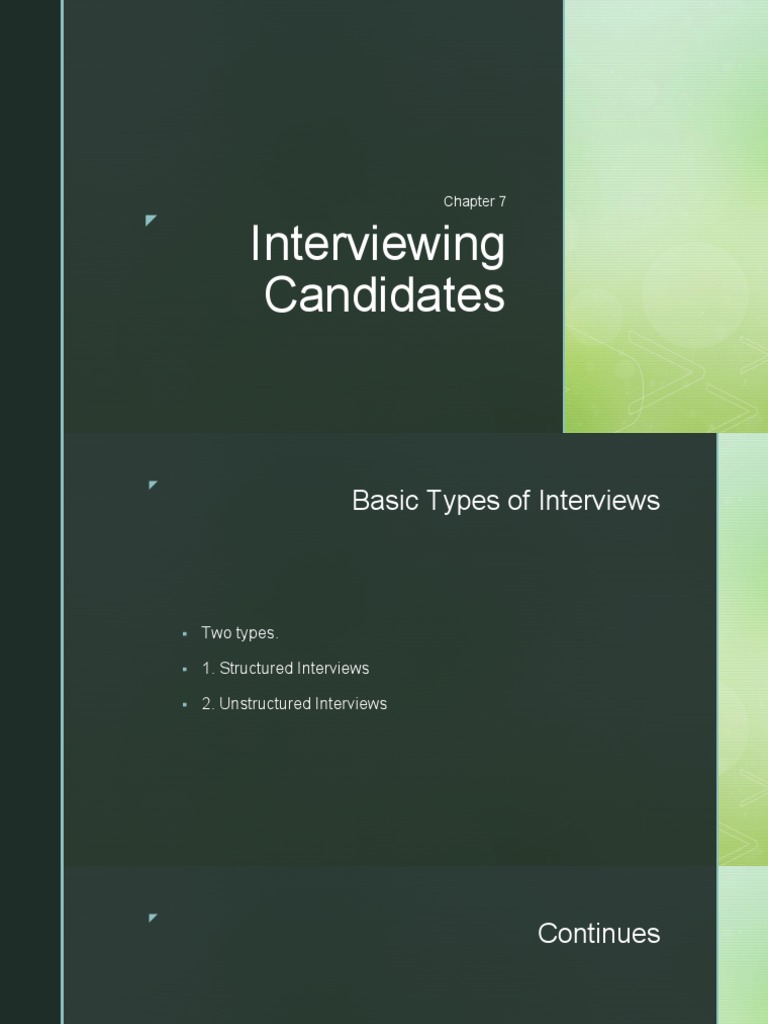 Interviewing Candidates | PDF
