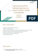 Revenue Growth & Marketing Expense On Consumer Goods Listed Companies