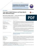 Revista Colombiana de Anestesiología: Case Report: Opioid Tolerance and Hyperalgesia After Abdominal Injury