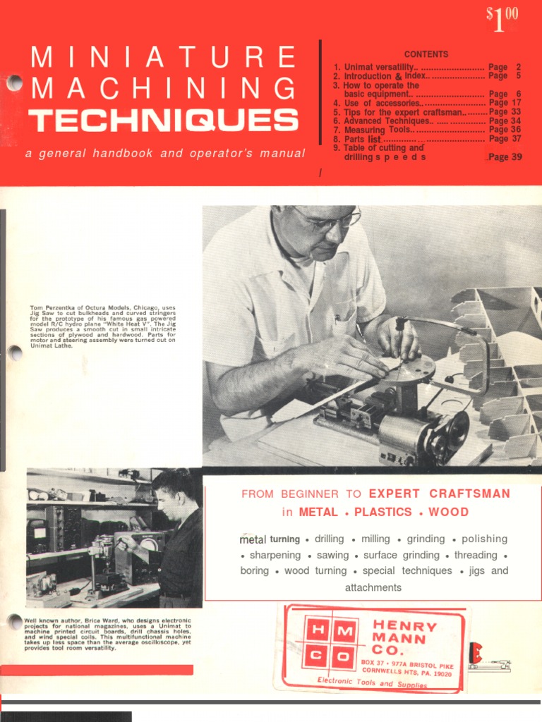 UNIMAT MINIATURE MACHINING TECHNIQUES