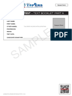Sample: Reading Sub-Test - Text Booklet: Part A