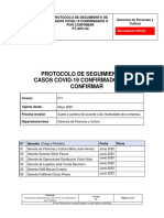 Protocolo de Seguimiento de Casos Covid19 Confirmados o Por Confirmar