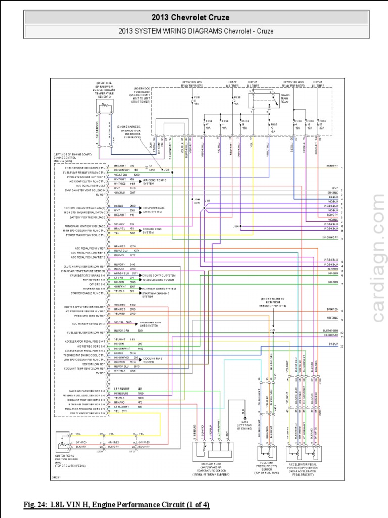 2013 SYSTEM WIRING DIAGRAMS Chevrolet Cruze PDF