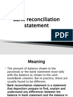 Bank reconciliation statement