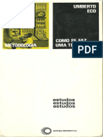ECO, Humberto. Como Se Faz Uma Tese. Perspectiva, 13ed, 1977