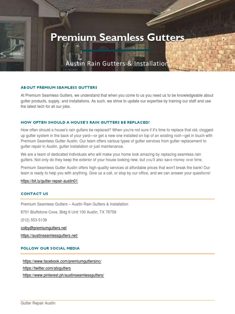 How Often Should A House Rain Gutters Be Replaced PDF