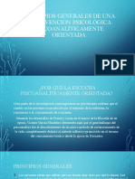 Principios generales de una intervención psicológica psicoanalíticamente orientada