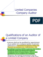 Qualifications, Appointment, Remuneration and Duties of a Company Auditor