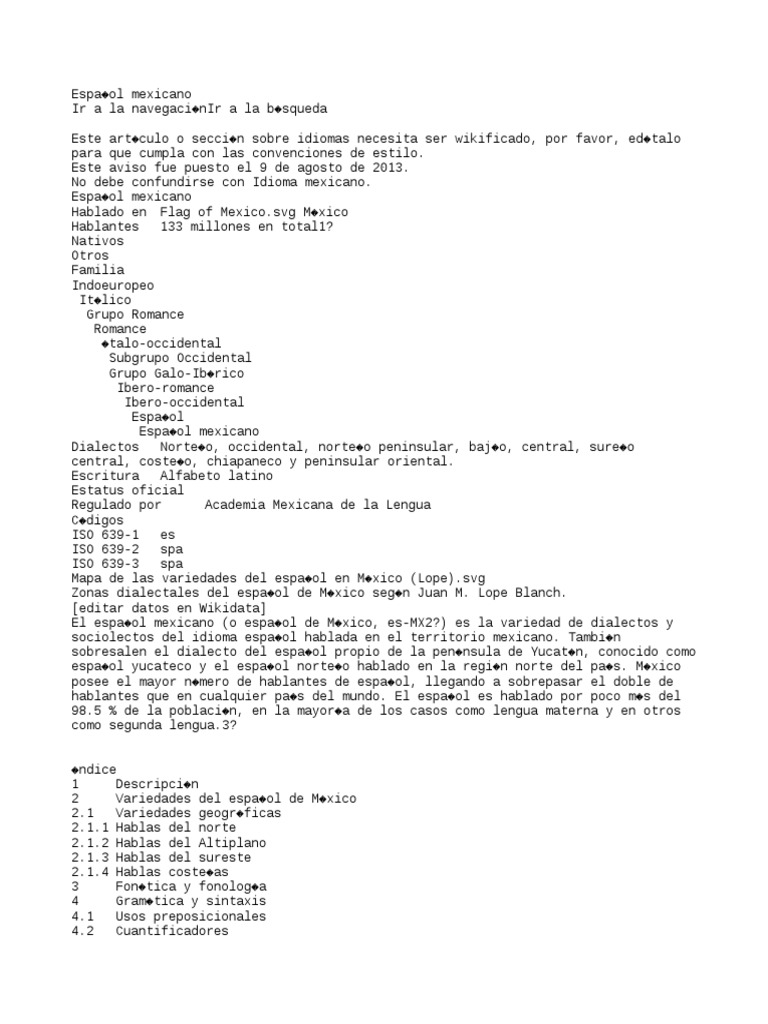 El español mexicano: Variedades dialectales y características ...