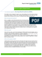 Oral and Maxillofacial Surgery Department: This Leaflet Explains: Burning Mouth Syndrome (BMS)