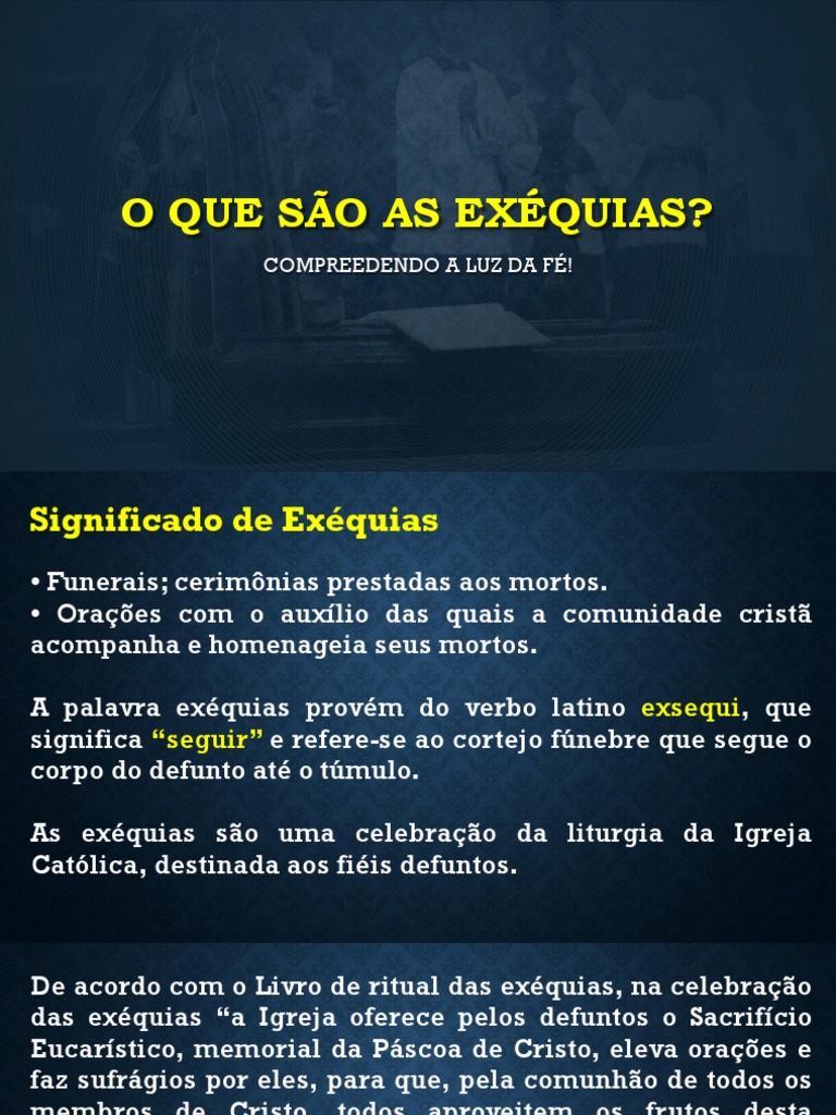Significado e Celebração das Exéquias | PDF | Purgatório | Eucaristia