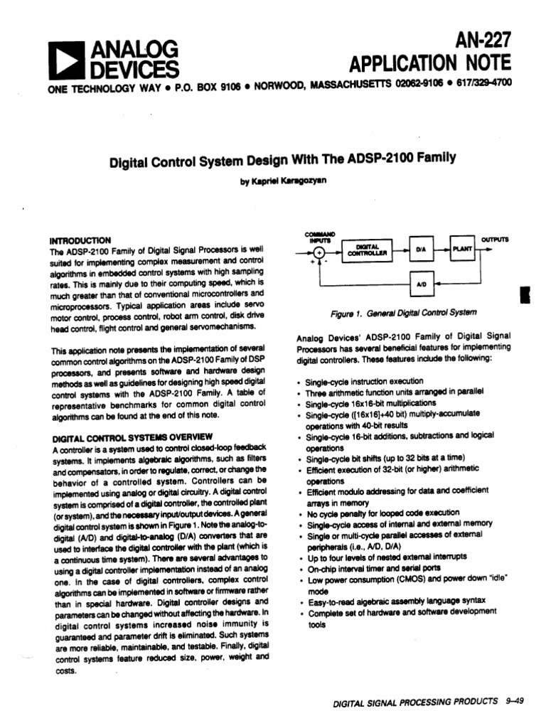 Digital Control System Design With The ADSP 2100 PDF