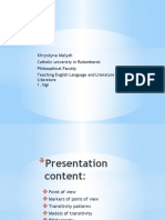 Point of view markers and transitivity patterns