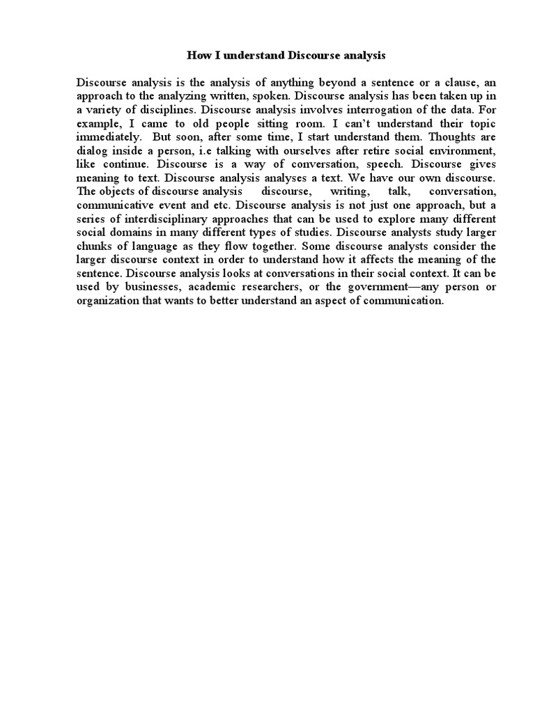 Understanding Discourse Analysis Techniques | PDF | Philosophy ...