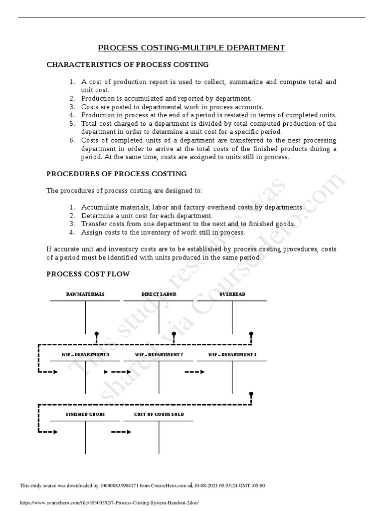 7 Process Costing System Handout 2 | PDF | Inventory | Cost