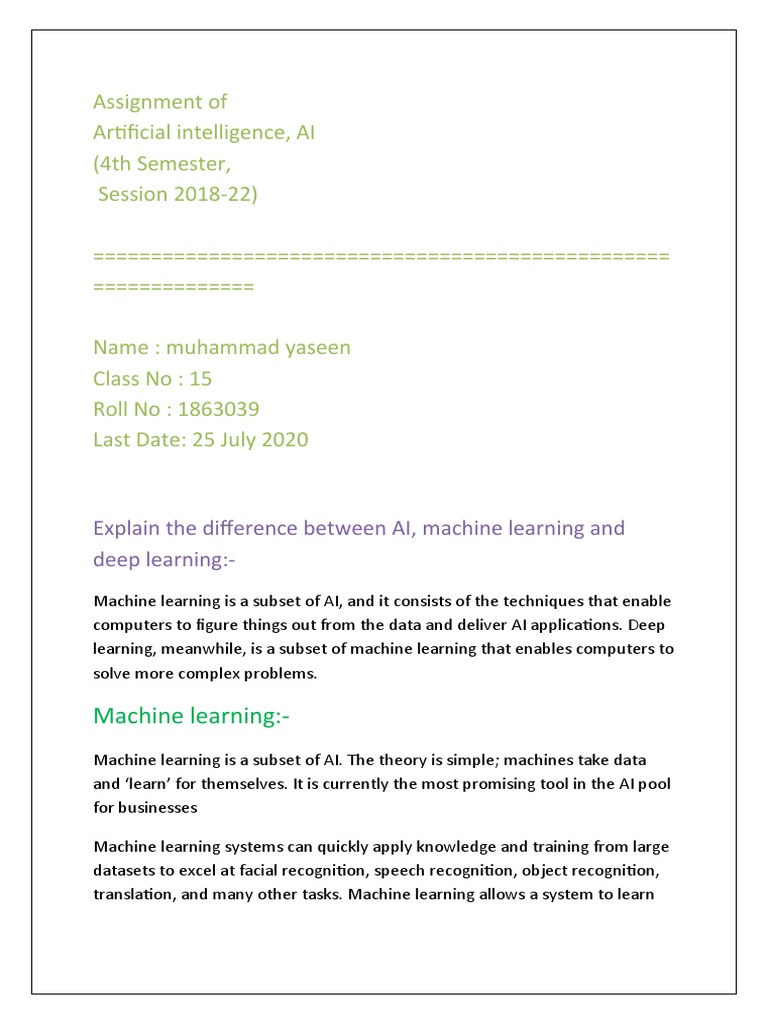 AI, Machine Learning, and Deep Learning Explained | PDF