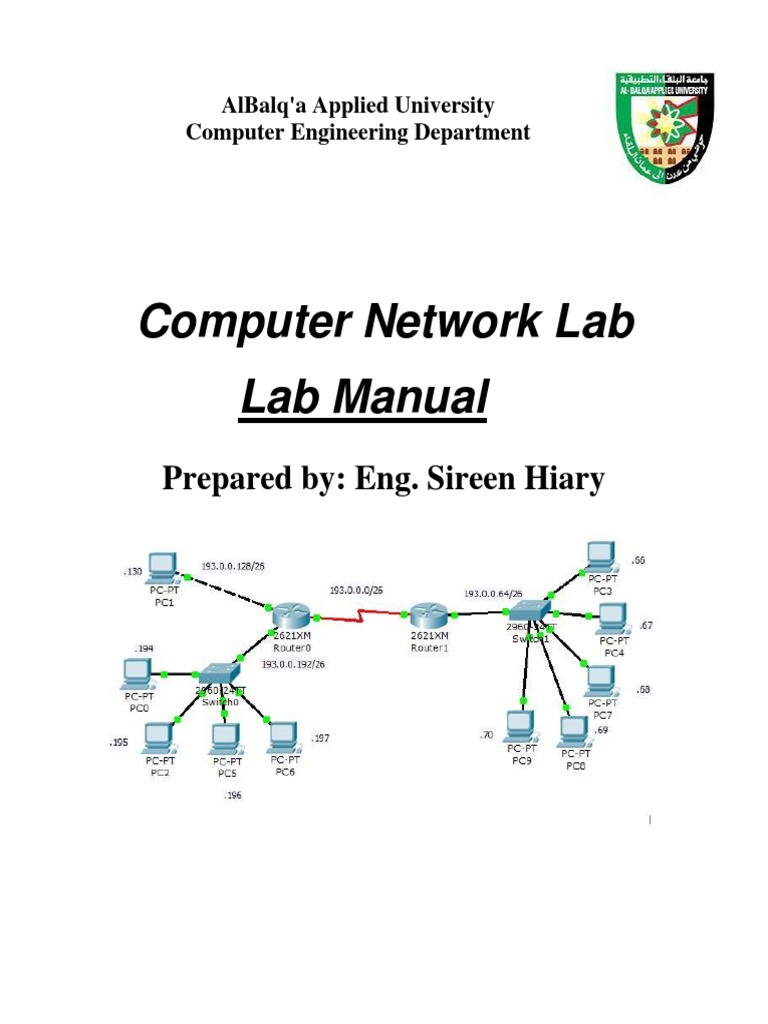 Computer Network Lab Lab Manual Prepared By Eng. Sireen Hiary PDF