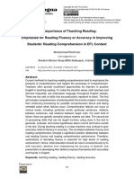 The Importance of Teaching Reading Emphasize For Reading Fluency or Accuracy in Improving Students Reading Comprehension in EFL Context