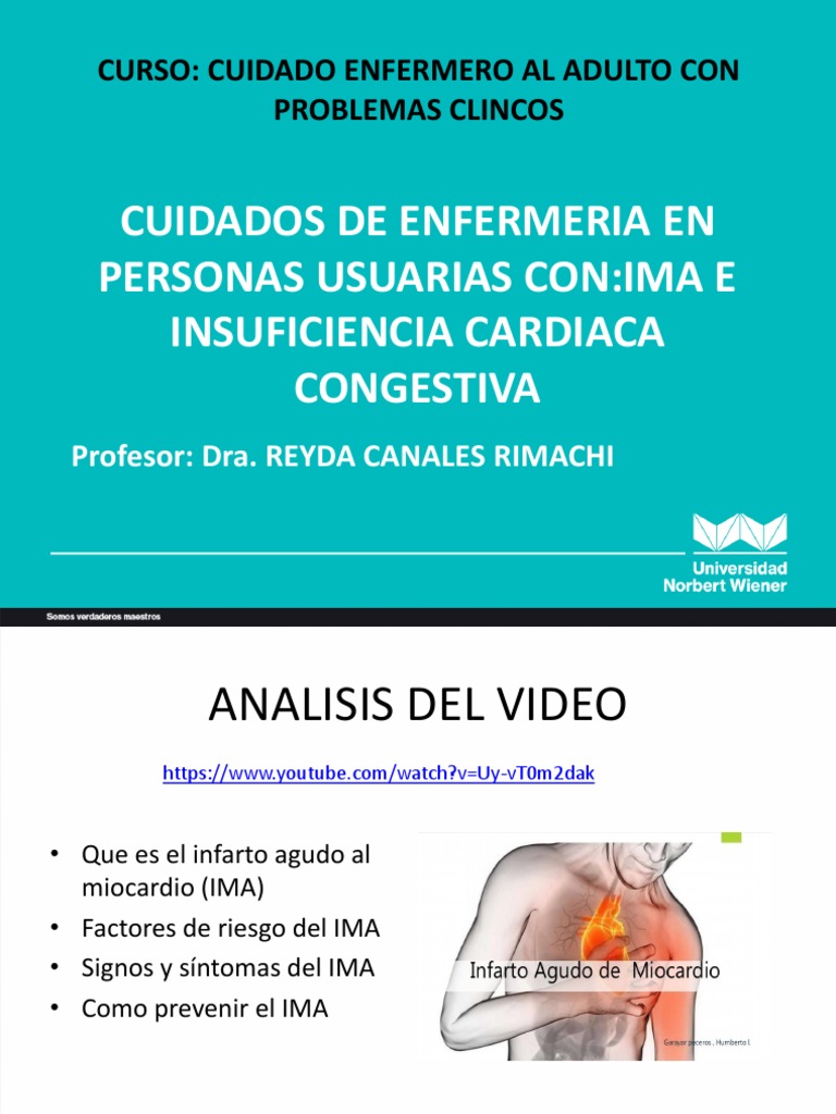 Cuidados de Enfermería en IMA e ICC | PDF | Infarto de miocardio ...