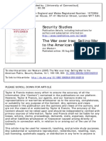 Security Studies: To Cite This Article: Jon Western (2005) The War Over Iraq: Selling War To The