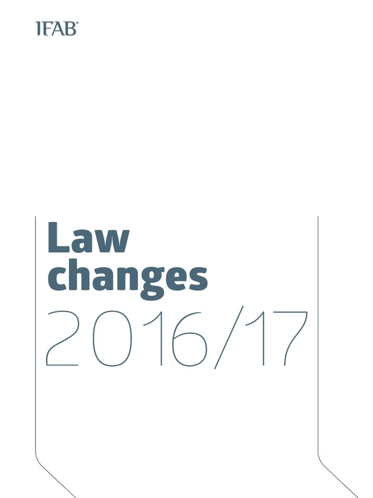 IFAB Laws of The Game Changes PDF Association Football